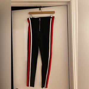 Black with red and white stripes